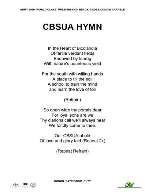 cbsua hymn lyrics